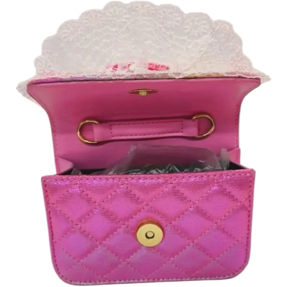 My Melody Green and White Pearl Quilted Handle Crossbody Handbag